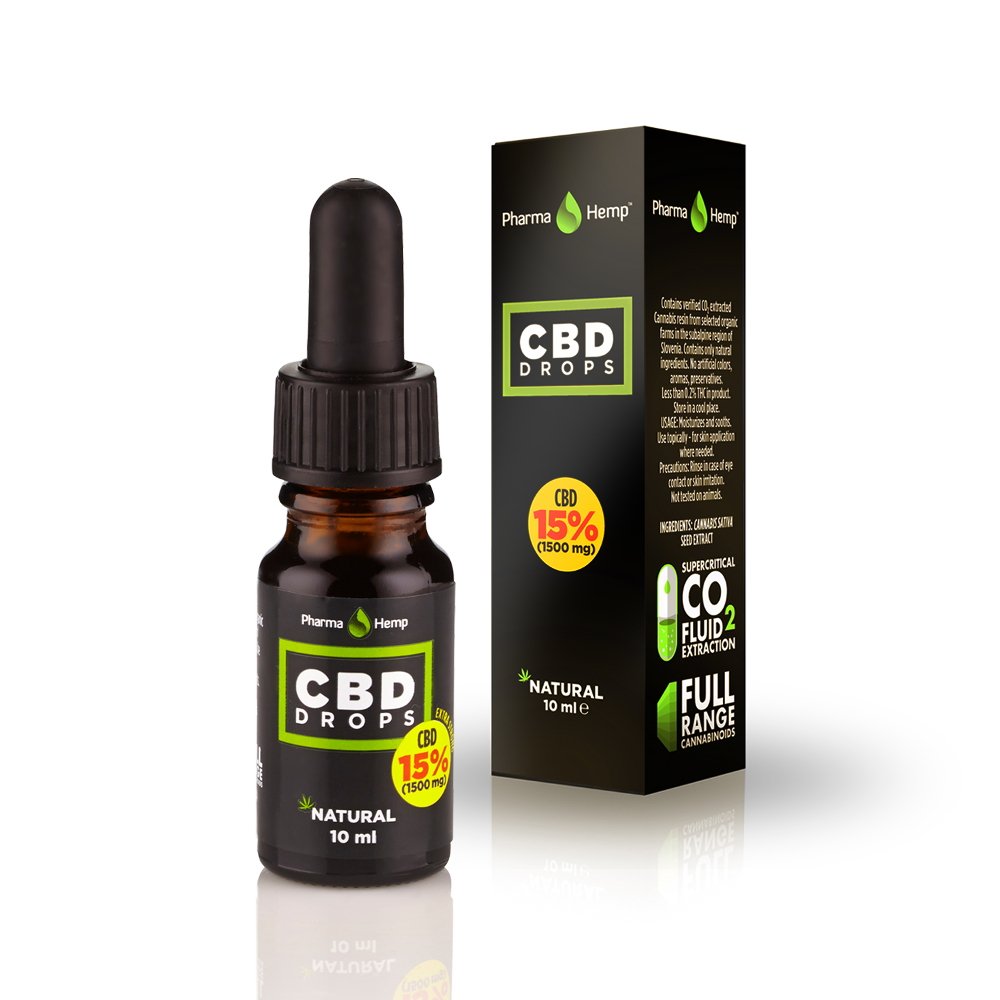 CBD drops 15% 10ml 1500mg olivový olej Pharma Hemp