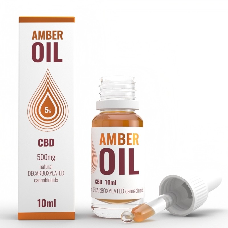 CBD konopný olej 5% 500mg 10ml Amber Oil