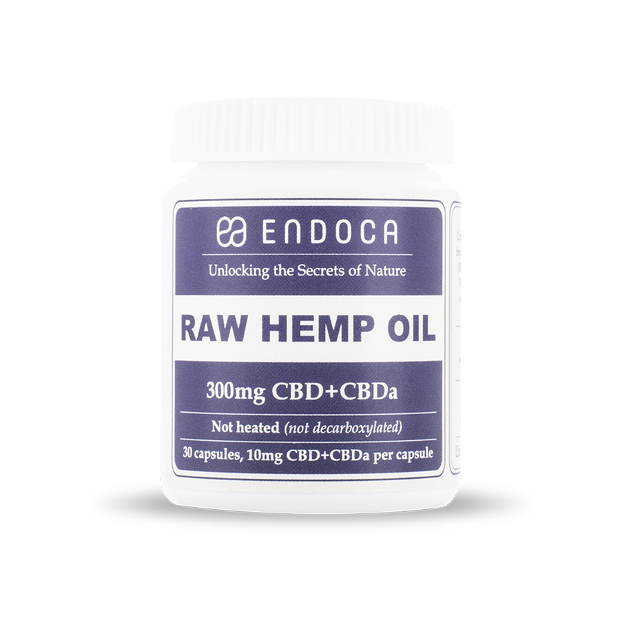 CBD RAW kapsle 3% 300mg CBDa+CBD 30 tobolek ENDOCA